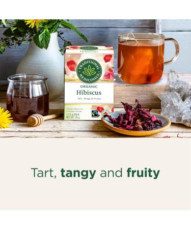 Traditional Medicinals - Organic Hibiscus Herbal Tea (Pack of 6) - Fair Trade Ingredients - Tart Tangy and Fruity - 96 Tea Bags Total Tea Hibiscus 16 count (Pack of 6) - Buy Online on SooperMarket.com