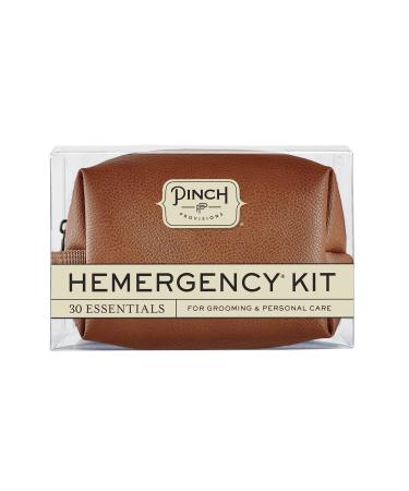 Pinch Provisions Hemergency Kit for Men Includes 30 Style & Grooming Essentials Gift & Accessory for Grooms Best Man Personal Care Travel or Cars Cognac