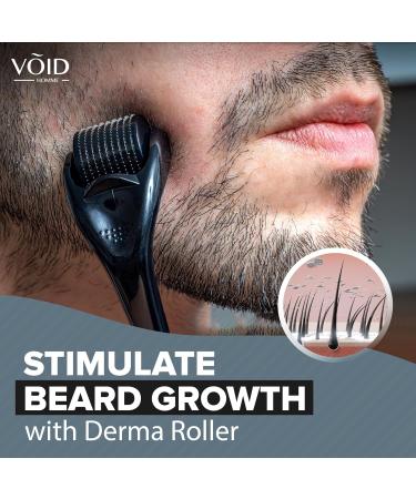 VOID Homme Derma Roller - Professional Microneedling Beard Roller with 540 Titanium Needles - Stimulates Hair Growth & Collagen Production - Targets Wrinkles Fine Lines Stretch Marks Dark Spots - Buy Online on SooperMarket.com