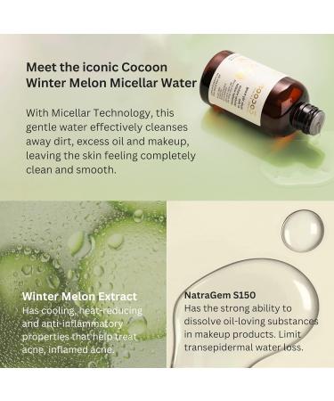 Cocoon Winter Melon Micellar Water - Gentle Cleansing & Hydrating 4.73 fl oz | International Shipping Available - Buy Online on SooperMarket.com