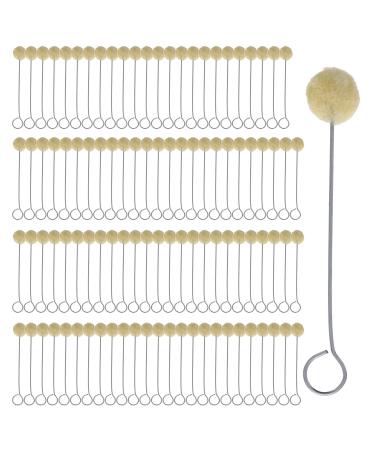 TCP Global Wool Daubers Ball Brush (Pack of 100) - Applicator Tool for Leather Dye, Dying, Staining, Crafting, DIY Crafts Projects, Gluing, Contact Cement, Shoe Shine Polish - Daub, Swab, Wipe, Spread