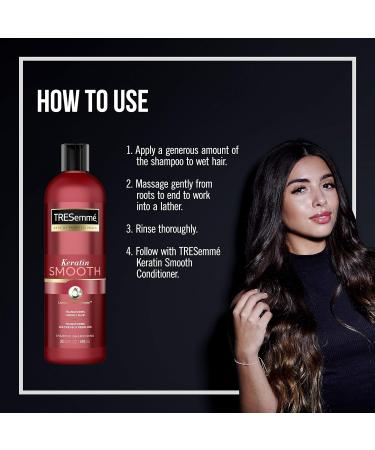 TRESemm Keratin Smooth Shampoo 20 oz - 4 Pack | Hydrating Formula for Dry Hair | Sleek Look Lasts Up to 72 Hours - Buy Online on SooperMarket.com