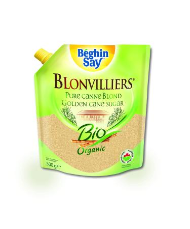 Blonvilliers Organic Powder Pure Golden Brown Cane Sugar Environmentally Friendly 100% Certified Organic 500g