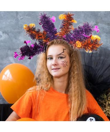Halloween Headbands Pumpkin Ghost Bat Skeleton Colorful Wool Strips Halloween Hair Bands Halloween Accessories for Adults Halloween Headwear Favors Bat Pumpkin - Buy Online on SooperMarket.com