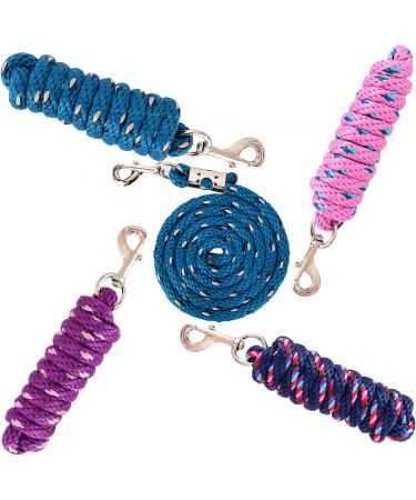 Merauno Lead Rope for Horse - Tie Rope in Various Stylish Designs Lead Lead Tie Rope Pony Donkey Goat Long Knit with Carabiner Hook (Pink Carabiner Hook) pink Carabiner hook - Buy Online on SooperMarket.com