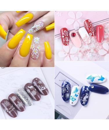 Luvadeyo Nail Stamping Plates Set - 6 Art Stencils with Transparent Stamp & Scraper | Perfect Nail Art Tool for Women & Girls - International Shipping Available - Buy Online on SooperMarket.com