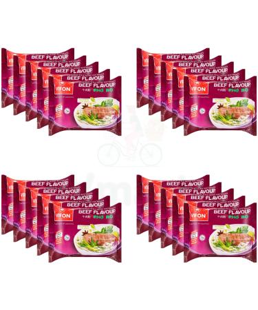 Vifon Vietnamese Style Instant Rice Noodles Beef Flavour Pho Bo 60g (Pack of 20)