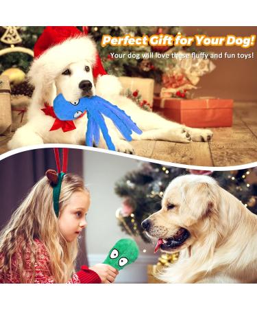 Wandergo Squeaky Dog Toys 2 PCS Octopus Dog Toy with Crinkle Paper Plush Dog Teeth Cleaning Toy Dog Soft Toy Durable Dog Toys for Large Dogs Medium Dogs Playing(Blue+Green) - Buy Online on SooperMarket.com