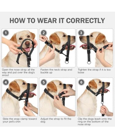 Weesiber Adjustable Dog Muzzle & Padded Halter - No Pulling Leash Solution for Medium Dogs (Black) - Buy Online on SooperMarket.com