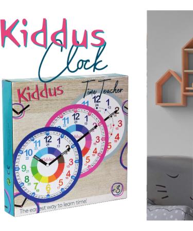 Kiddus Analog Wall Clock for Kids - Easy Time Learning with Exercises | Blue 21cm - Perfect for Boys & Girls - Buy Online on SooperMarket.com