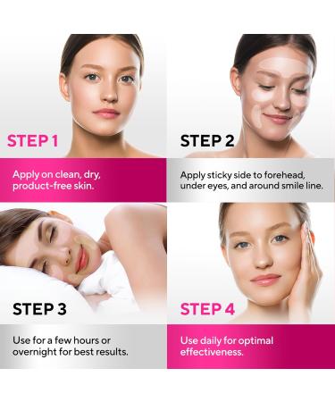 Silicone Face & Forehead Wrinkle Patches - Anti-Wrinkle Treatment for Smile Lines & Under Eyes (5pcs) | Best Nasolabial Folds Solution - Buy Online on SooperMarket.com