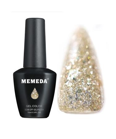 MEMEDA Glitter Gel Nail Polish Sparkly Shiny Gel Polish UV LED Soak Off Nail Polish Home DIY Mermaid Nail Salon Varnish 0.5 fl oz Aerolite-02