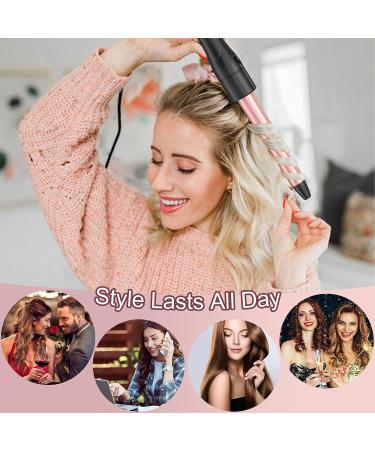 6 in 1 Wand Curling Iron Set with Flat Iron Hair Straightener - Professional Dual Voltage Hair Styling Hot Tools in Red - Buy Online on SooperMarket.com