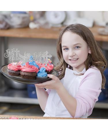Rsstarxi 24 Pack God Bless and Cross Cupcake Toppers Glitter Angel Christening Babyshower Boy Baptism Cupcake Picks Decorations for First Communion Baptism Party Cake Decorations Silver - Buy Online on SooperMarket.com