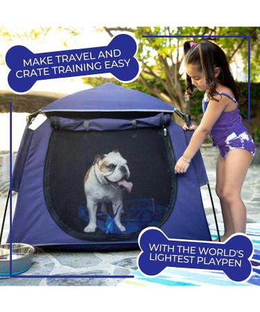 POP 'N GO Pet Playpen - Portable 39 x 33 Dog & Cat Tent Navy | Indoor/Outdoor Pen for Small, Medium, Large Pets - Buy Online on SooperMarket.com
