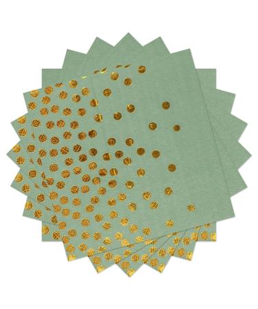 40 rat tail green and gold birthday napkins 33 x 33 cm paper party napkins for boy girl birthday party decoration