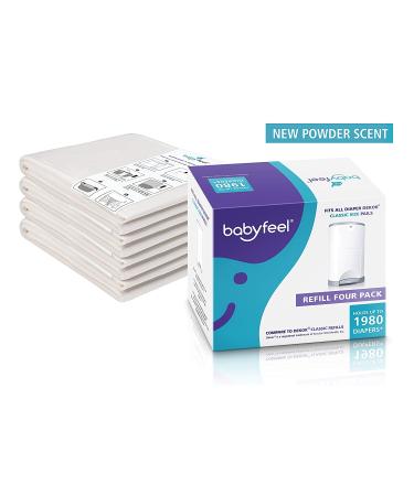 Babyfeel Refills Compatible with DEKOR CLASSIC Diaper Pails | 4 Pack | Exclusive 30% Extra Thickness | Diaper Pail Refills with Powerful Odor Elimination | Powder Scent | Holds up to 1980 Diapers - Buy Online on SooperMarket.com