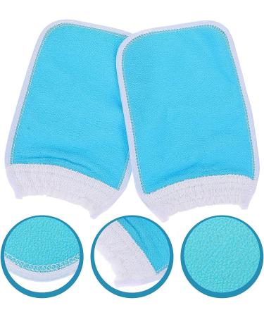 FOMIYES Exfoliating Bath Gloves and Mitts Set - Blue Turkish Towel for Body Scrubbing & Shower - 2pcs Kit for Kids & Adults - Buy Online on SooperMarket.com