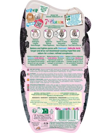 7th Heaven Charcoal Peel Off Face Mask with Salicylic Acid - Pore Refine - Oily and Blemish Prone Skin - Buy Online on SooperMarket.com