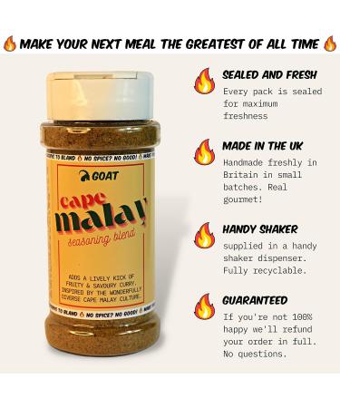 Cape Malay Curry Flavoured Seasoning Blend and Rub. Ideal for meat & vegetables. 75g Shaker. An authentic taste of South African Malay Culture. - Buy Online on SooperMarket.com