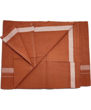 Mylooms Men's Kuthampully Cotton Dhoti | Pure Cotton Kavi Mundu - 2 Meters End Stitched Style 2 - Shop Now - Buy Online on SooperMarket.com