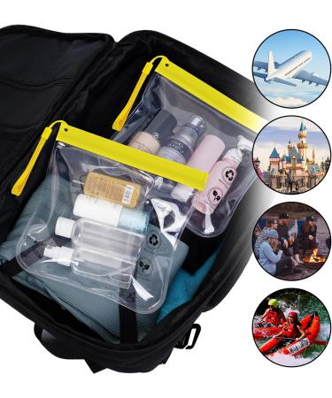 ECOHUB Airport Security Liquids Bags EVA Airport Liquid Bag 20 x 20cm Airline Approved Clear Travel Toiletry Bag for Women Men Zip Lock Bags with Strap for Travel (2 pcs Yellow) Yellow With Carrying Handle - Buy Online on SooperMarket.com