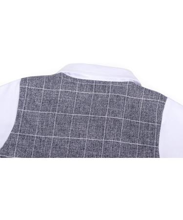 AmzBarley Baby Boys Gentlemans Outfit Suit | Grey Tuxedo Romper Set for Kids | Long/Short Sleeve Dress Shirt, Pants, Vest, Bowtie | Birthday, Party, Holiday | Size 105 (2-3 Years) - Buy Online on SooperMarket.com