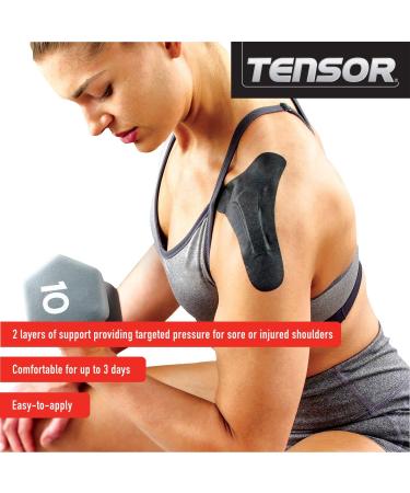 Tensor Kinesiology Shoulder Support Pre-Cut Adhesive Athletic Support Brace Alternative 3 Pack - Buy Online on SooperMarket.com