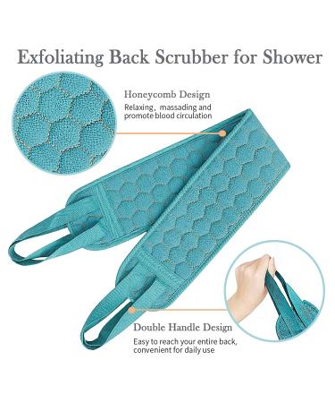 S&R PLKOP Exfoliating Back Scrubber, Glove & Loofah Set for Women - 3 Piece Green Bath Body Scrubber (31.5 * 3.7 inch) - Buy Online on SooperMarket.com