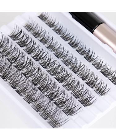 Individual Cluster False Eyelashes Kit | 50 Pcs Russian Strip Lashes | C CC D Curl | DIY Fluffy & Natural Soft Reusable Lashes | 10-16mm | Includes 1 Glue - OP12 - Buy Online on SooperMarket.com