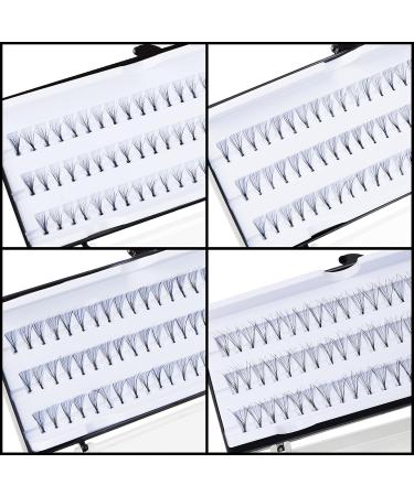 Kurtzy Individual Eyelashes Set (4 pcs) - 8 10 12 14mm Premium Eyelash Extensions for Natural & Dramatic Volume - International Shipping Available - Buy Online on SooperMarket.com