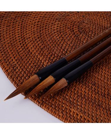Hbasyp Chinese Traditional Calligraphy Brush Set - Wolf Hair/Sumi Drawing/Painting Set - Small Brown Box - Buy Online on SooperMarket.com