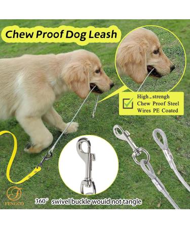 Waterproof Dog Leash - Chew Proof Tie-Out & Training Leash (15m Yellow) - Durable Comfortable & Ideal for All Dogs - Buy Online on SooperMarket.com