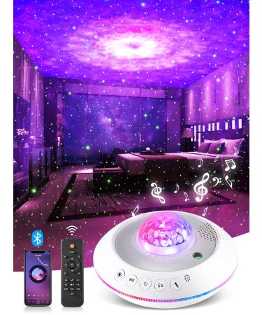 Galaxy Projector Light with Remote Timer Star Light Projector for Bedroom 21 Colour Changing Sensory Lights Night Light Projector with Bluetooth Speaker Star Projector Night Light for Kids Adult Fd