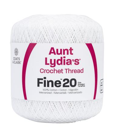 Aunt Lydia Extra Fine Crochet - 3 Pack of 400y/365m - White 1 20