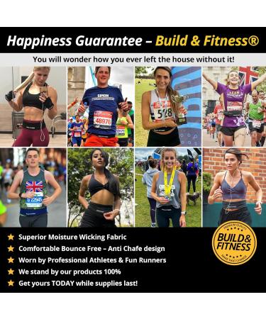 Buy Build & Fitness Running Belt for Men & Women Flip-Waist Pocket Key Clip & Cell Phone Holder for iPhones & Samsung - Adjustable 34 -39 (87-98cm) - Black - Buy Online on SooperMarket.com