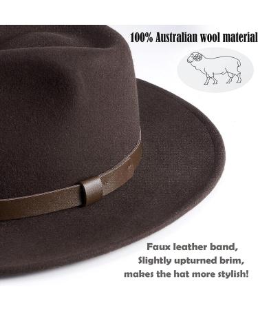 MIX BROWN Australian Wool Outback Cowboy Hat | Crushable Wide Brim Western Style | Coffee 7 3/8 - Buy Online on SooperMarket.com