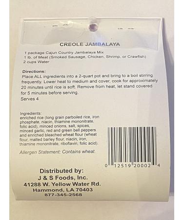 Cajun Country Creole Jambalaya Seasoning Mix with Rice - 6.5 oz Bag (No MSG, All Natural Ingredients) - Makes 4 Servings - Buy Online on SooperMarket.com