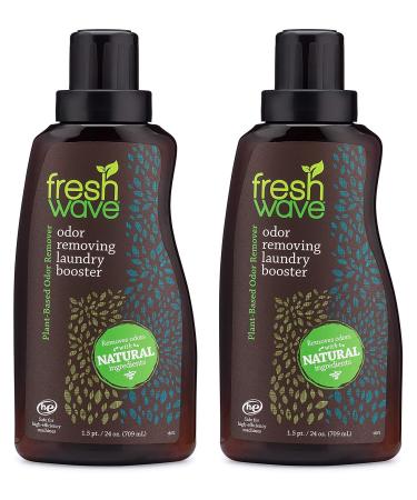 Fresh Wave Odor Removing Laundry Booster, 24 fl. Oz. | Pack of 2 | Laundry Scent Booster | Safer Odor Relief | Natural Plant-Based Odor Eliminator | Pet Bedding, Activewear, Blankets & Fabrics 2 Pack