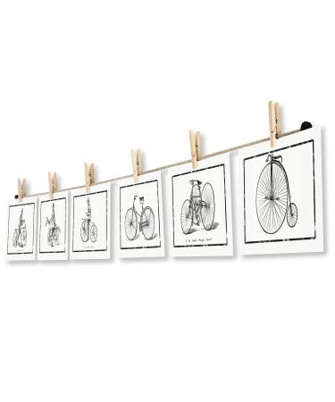Letoma - photo rope 100 cm with 8 brackets including patented rope holders Ideal to hang up photos and postcards quickly - Foto leash made of high quality natural hemp - handmade in Germany 100 cm brown