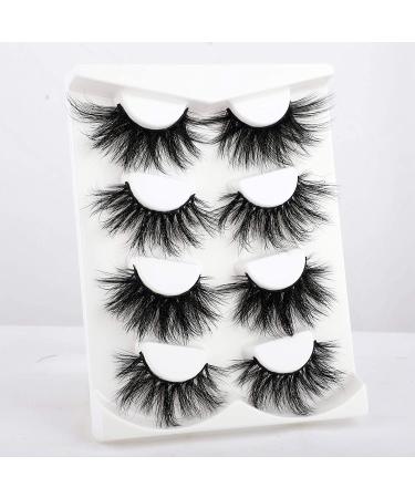 Wiwoseo 25MM Real Mink Eyelashes - 4 Styles Fluffy Thick Dramatic False Lashes - Buy Online on SooperMarket.com