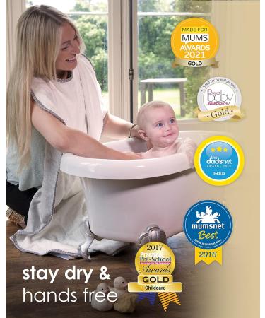 Cuddledry Hands Free Baby Bath Towel in Luxuriously Soft Bamboo & Cotton | Apron Style Hooded Towel for Safe and Easy Babies Bathtime | Perfect Newborn Gift | Pink Edging - Buy Online on SooperMarket.com