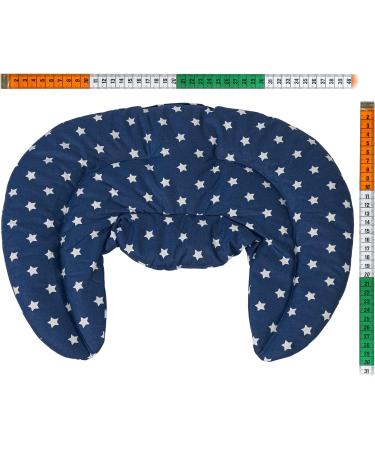 Cozy Neck Pillow with Stand-Up Collar - Stars Blue Linseed Heat Pad for Ultimate Comfort - Buy Online on SooperMarket.com