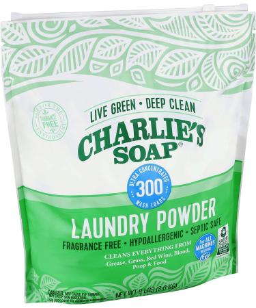 Charlie's Soap Laundry Powder (4 Pack) - Fragrance Free, Hypoallergenic, Eco-Friendly Detergent - 300 Loads, 8 Pound - Buy Online on SooperMarket.com