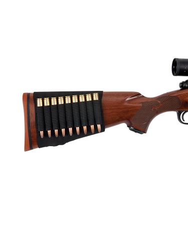 Allen Company Rifle Buttstock Shell/Cartridge Holder, Durable Elastic Loops Hold .270, 30.06, 6.5 Creedmoor, 7 mm (Fits Most Hunting Rifles), Black, 206