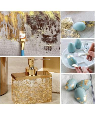 Gold Leaf Gilding Resin Flakes 3 Bottles Metallic Foil 15g - Craft Supplies for Painting, Crafts, Slime, and Resin Jewelry Making - Gold, Silver, Copper Colors - Buy Online on SooperMarket.com