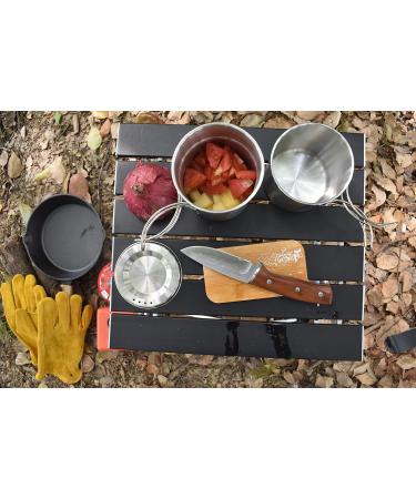DZRZVD Camping Cups and Mugs Pot Set - 304 Food Grade Stainless Steel - Outdoor Cookware with Vented Lid - 33oz + 24oz - for Backpacking, Picnic, Hiking - Buy Online on SooperMarket.com