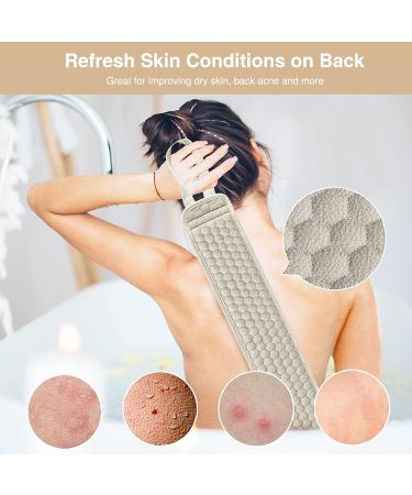 Suntee 2 Pack Exfoliating Back Scrubber Set for Shower - Loofah Back Washer for Men and Women (32.5*3.5 inch) - Buy Online on SooperMarket.com