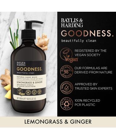 Baylis & Harding Goodness Lemongrass & Ginger Toiletries Bundle - 6 x 500ml Hand Wash & Body Wash Bottles - Vegan Friendly - Buy Online on SooperMarket.com