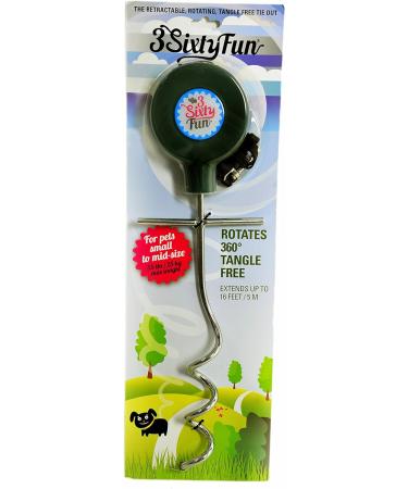 3sixty Fun 16 Feet/ 5 M - Camping Dog Lead and Stake - Heavy Duty Dog Tie Out Cable and Stake - Dog Lead Stake for Camping Travel Outdoor Sporting - Dog Spikes for Ground - Dog Camping Accessories 16 ft - Buy Online on SooperMarket.com